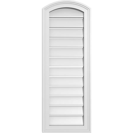 Ekena Millwork Arch Top Surface Mount PVC Gable Vent: Non-Functional, w/2"W x 1-1/2"P Brickmould Frame, 14"W x 36"H GVPAR14X3602SN